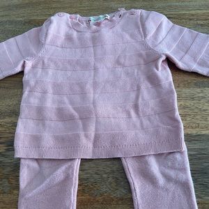 Bonpoint light knit matching set Pink size 12M